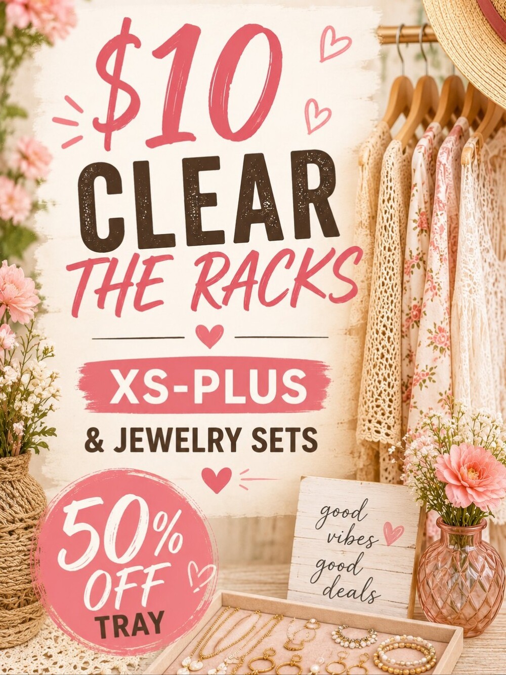 🐬$10 CLEAR THE RACKS XS-PLUS & JEWELRY SETS - 50% OFF TRAY🐬